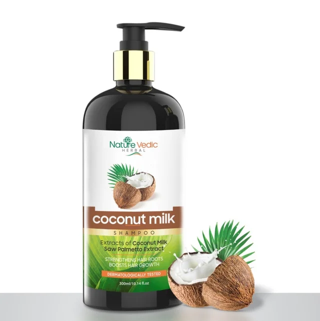 Nature Vedic Coconut Milk Shampoo for Hydrating, Balancing & Strengthening Hair | 300 ml - 300 ml