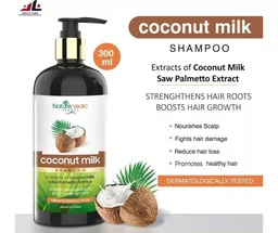 Nature Vedic Coconut Milk Shampoo for Hydrating, Balancing & Strengthening Hair | 300 ml - 300 ml