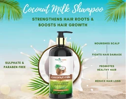 Nature Vedic Coconut Milk Shampoo for Hydrating, Balancing & Strengthening Hair | 300 ml - 300 ml