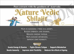 Nature Vedic Shilajit Double Strength Capsules Ayurvedic Supplement for Strength, Stamina and Power - 30 Capsules