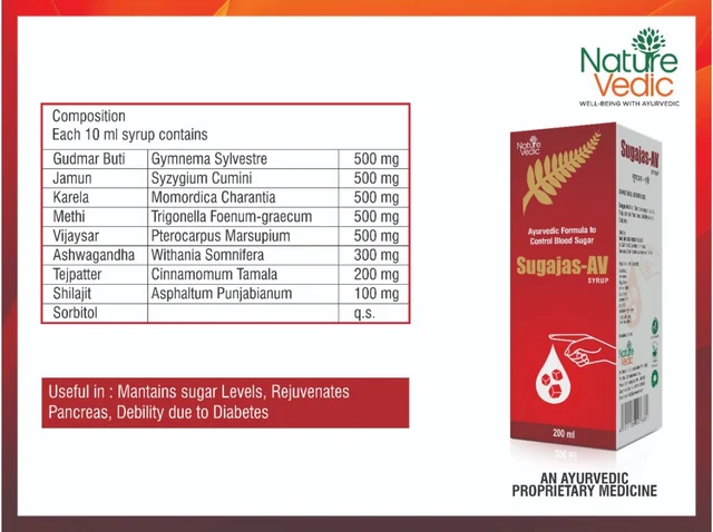 Nature Vedic Sugajas-AV Syrup Ayurvedic Formula for Control Blood Sugar Levels - 400 ml