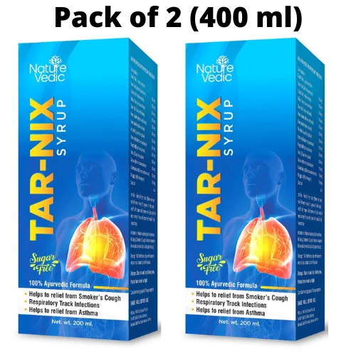 Nature Vedic TARNIX SYRUP for Smokers Cough to Detox Lungs & Remove Lungs Tar - 400 ml