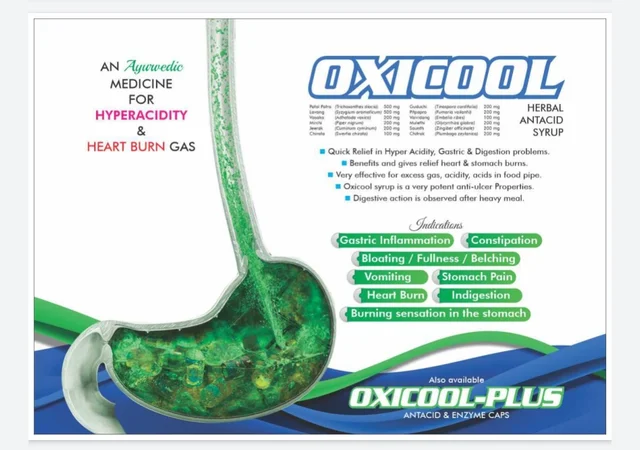 Nature Vedic Oxicool Syrup Ayurvedic Medicine For Hyper Acidity & Heart Burning Gas - 400 ml