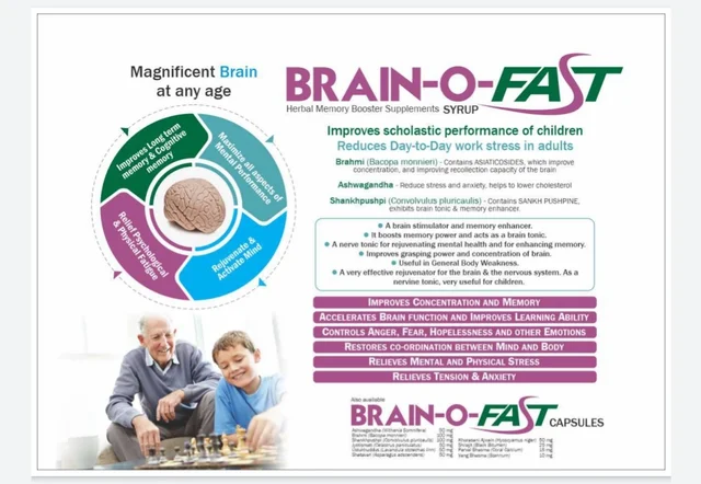 Nature Vedic Brain O Fast- Brain Booster Ayurvedic Syrup With Brahmi, Shankhpushpi And Jyotishmahi - 400 ml
