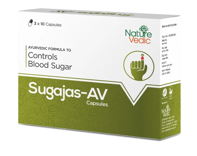 Nature Vedic Sugajas-AV Capsules Ayurvedic Formula for Control Blood Sugar Levels | 30 Caps - 30 Capsules