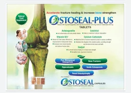 Nature Vedic Ostoseal plus capsules With Hadjod, Ashwagandha, Vitamin D3, Vitamin K27 & Calcium Carbonate For Complete Bone Health | 30 Caps - 30 Capsules