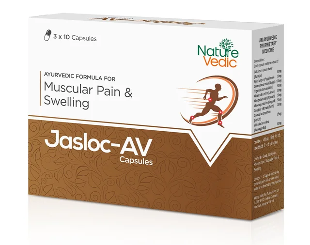Nature Vedic Jasloc - AV Capsules For Joint Pain, Muscular Pain, Arthritis & Rheumatism | 30 Caps - 30 Capsules