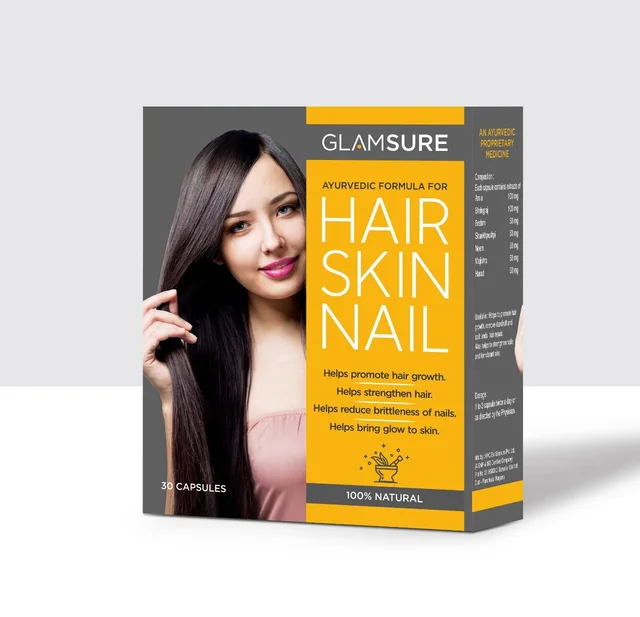 Nature Vedic Hair Skin Nail Capsules for Skin glow , Hair Growth & Nail Brittleness - 30 Capsules
