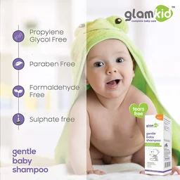 GLAMKID Gentle Baby Shampoo With No Harmful Chemicals & Tear Free Formula-Enriched With Sweet Almond , Olive oil & vitamin E - 200 ml