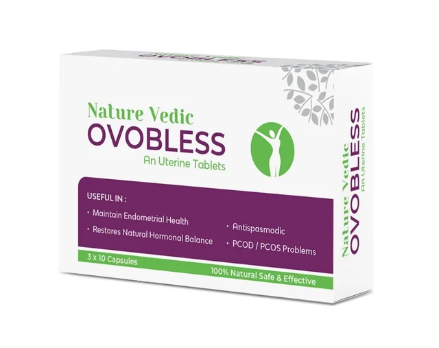 Nature Vedic Ovobless Uterine Capsules for PCOD/PCOS Problems - 30 Capsules