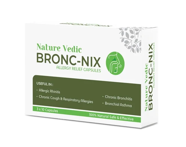 Nature Vedic Bronc - Nix Allergy Relief Capsules - 30 Caps