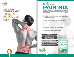 Nature Vedic Pain Nix Effective for Muscle Pain & Osteoporosis related problems. All type of VATA Diseases. Its enriched with 13 effective Ayurvedic Herbs. 100 % Safe Ayush Approved GMP Certified