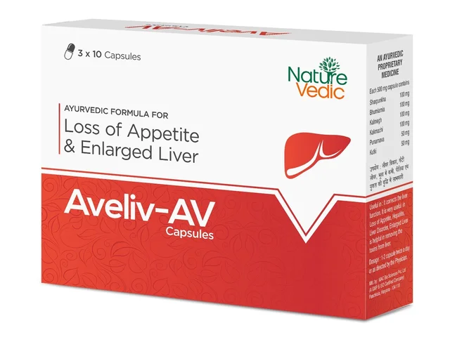 Nature Vedic Aveliv-AV Capsule |Ayurvedic liver Detoxer, Improve Digestion, Improve Alcoholic Liver Disorder