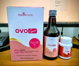 Nature Vedic OVO CYST Capsule & Syrup for Fibrous Cyst, Parapelvic Cyst, Gartner Duct Cyst