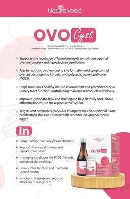 Nature Vedic OVO CYST Capsule & Syrup for Fibrous Cyst, Parapelvic Cyst, Gartner Duct Cyst