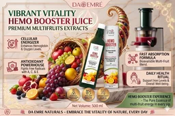DA EMRE Natural HEMO BOOSTER JUICE 500 ml for Increase in Hemoglobin, Daily Fatigue, Supports Blood Circulation