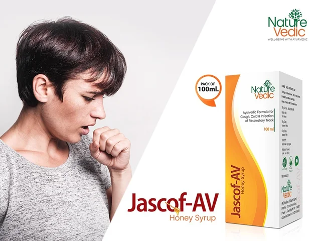 Nature Vedic Jascof AV Honey Cough Syrup For All type of Cold & Cough 300ml - 300ml