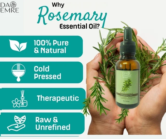 DA EMRE ROSEMARY ESSENTIAL OIL 30ml for HAIR & SKIN and Aromatherapy
