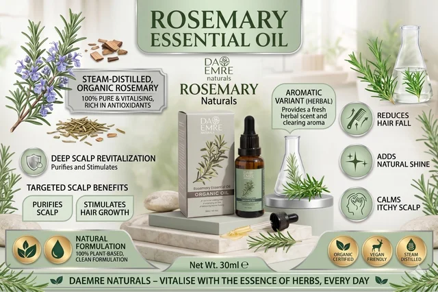 DA EMRE ROSEMARY ESSENTIAL OIL 30ml for HAIR & SKIN and Aromatherapy