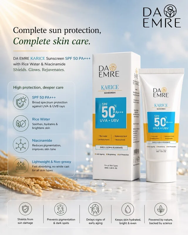 DA EMRE KARICE SPF 50 PA+++ UVA+ UVB Anti-Ageing, Brightening, UV Protection