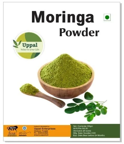 Uppal Natural Moringa Leaf Powder 100 gm for a Healthy Lifestyle Treating Malnutrition & Vitamin Deficiencies