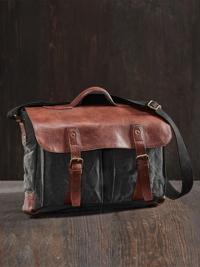 Mona B Flap Messanger Upcycled Canvas Messenger Crossbody Laptop Bag for Upto 14" Laptop/Mac Book/Tablet with Stylish Design for Men and Women - Bangalore 24 hrs up to 72 hours / Other Cities 4 to 7 days., ROC