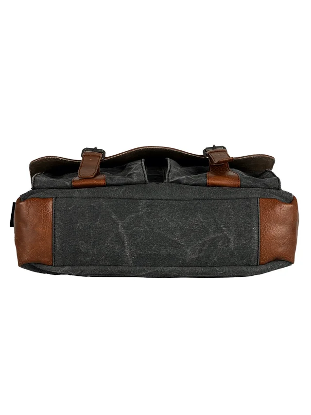 Mona B Flap Messanger Upcycled Canvas Messenger Crossbody Laptop Bag for Upto 14" Laptop/Mac Book/Tablet with Stylish Design for Men and Women - Bangalore 24 hrs up to 72 hours / Other Cities 4 to 7 days., ROC