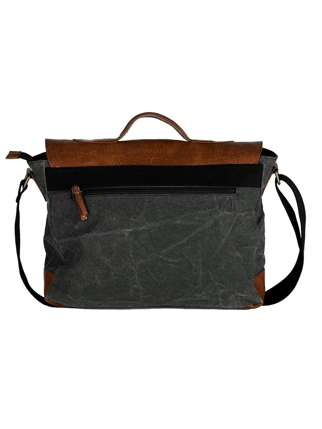 Mona B Flap Messanger Upcycled Canvas Messenger Crossbody Laptop Bag for Upto 14" Laptop/Mac Book/Tablet with Stylish Design for Men and Women - Bangalore 24 hrs up to 72 hours / Other Cities 4 to 7 days., ROC