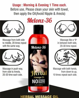 Melonz Breast enlargment oil (Herbal Massage oil) - 100ml, Black