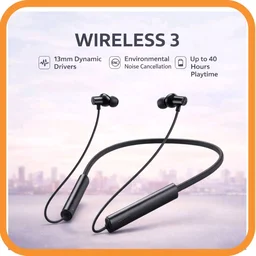Realme Wireless 3 RMA2119 Bluetooth Neckband Earphones | Up to 40 Hours Playback | Fast Charging | Deep Bass | Magnetic Earbuds