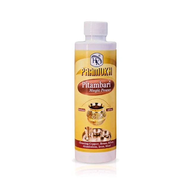 Hk Pramukh Pramukh Pitambari Magic Power Metal Cleaner for Copper, Brass, Silver, Aluminium, Iron, Steel, Restores Shine 200Ml