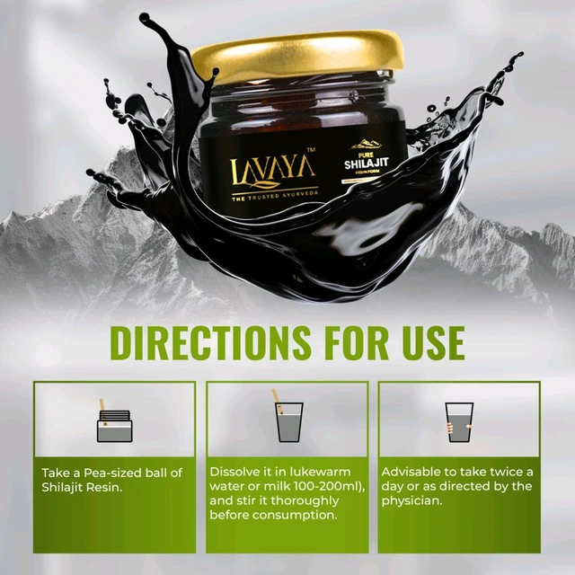 Lavaya 100% Pure Himalayan Shilajit Resin | 15 gm | 85+ Trace Minerals | Boost Energy & Stamina 15gm