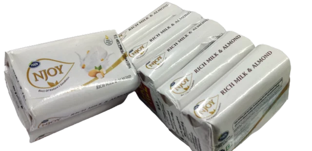 RAJ NJOY BATH SOAP (MILK & ALMOND) SET OF 5 SOAP - *** LOW PRICE GUARANTEE ***