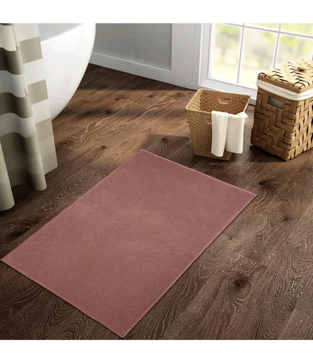 welspun drylon mats BIG size { 50*80 } DARK BROWN - Brown, 50 cm * 80 cm