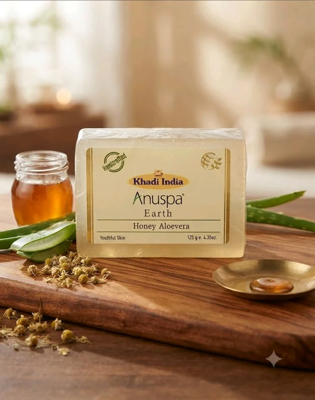 Anuspa khadi bath soap ( buy 1 get 1 free ) honey alovera 