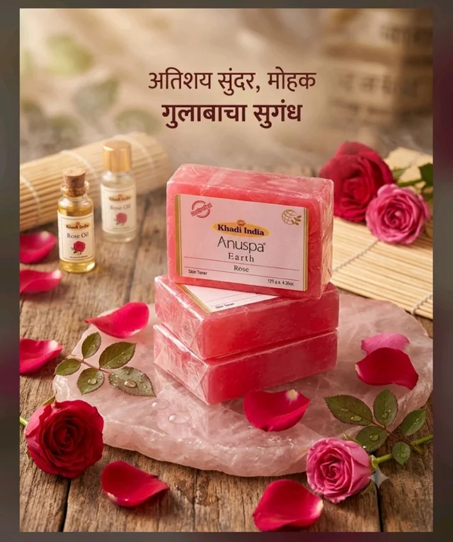 Anuspa khadi bath soap ( buy 1 get 1 free) Rose