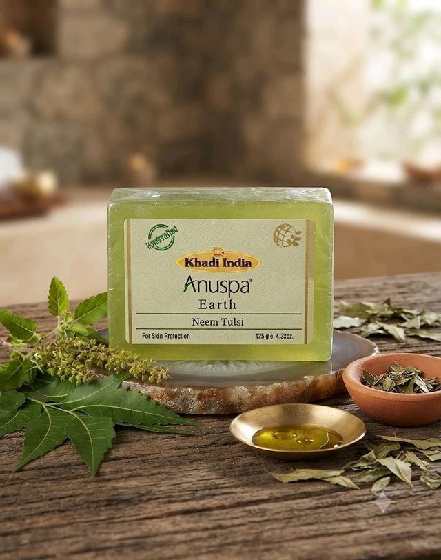 Anuspa khadi bath soap (buy 1 get 1 free )  neem Tulsi 