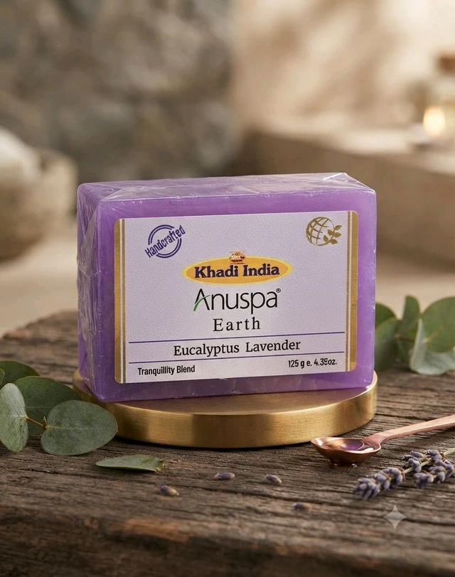 anuspa khadi bath soap ( buy 1 get 1 free) eucalyptus lavender 
