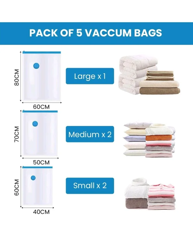 Vaccum storage bags ( set of 5)
