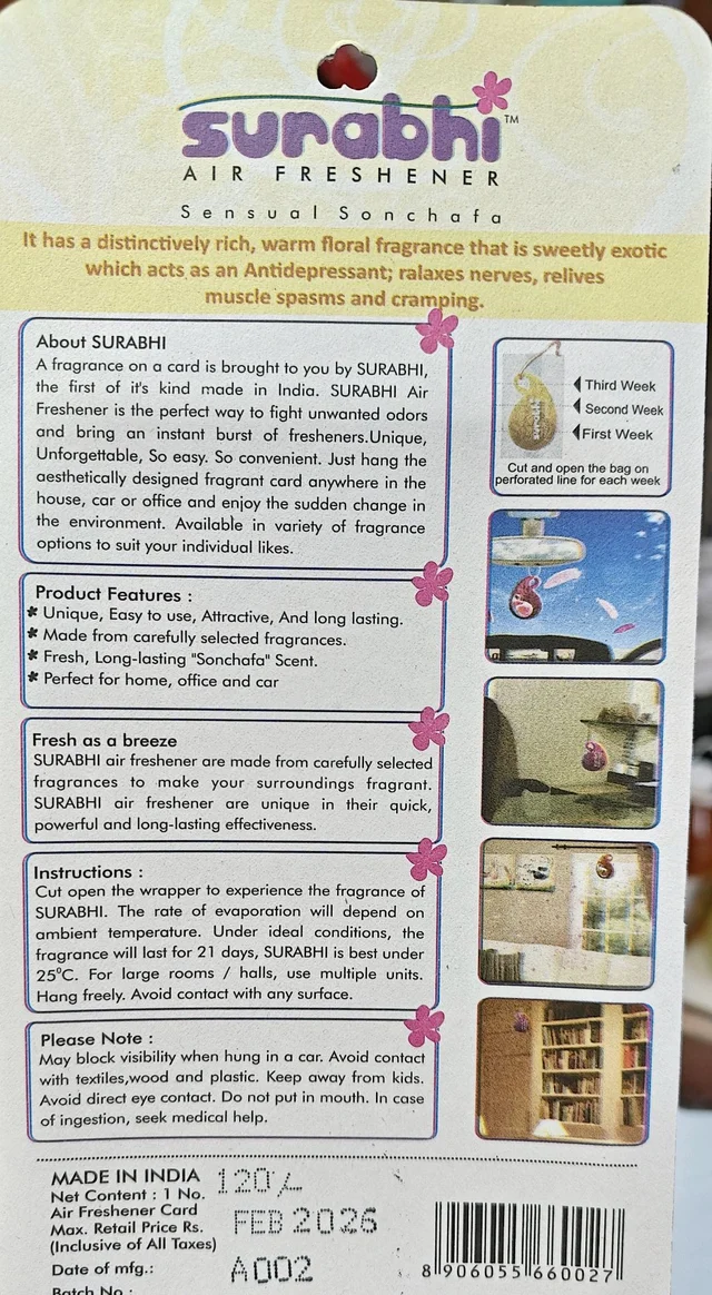 Surbhi Air Freshener ( Sensual sonchafa)