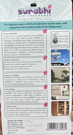 Surbhi Air Freshener ( Magical Majmua )