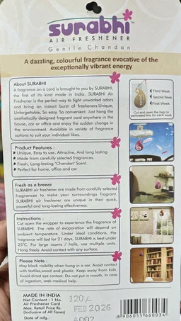 Surbhi Air Freshener ( Gentle Chandan)