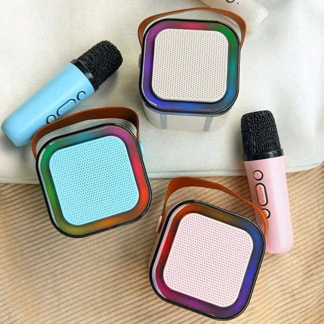 Portable Bluetooth Speaker Dynamic Thunder Sound With RGB Light Bluetooth Speaker Multicolour, Stereo Channel And Microphone Set