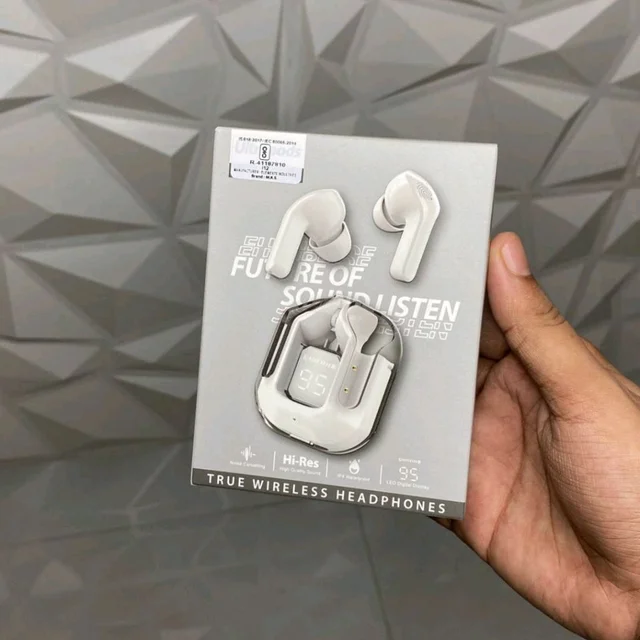 Transparent Design Wireless In-Ear Headphones, LED Power Display, High-Definition Sound Quality, Long Battery Life, Comfortable to Wear 