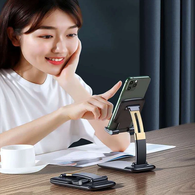 Foldable Portable Desktop Adjustable Cell Phone/Mobile Stand/Holder/Mounts for Desk, Desktop Tablet Stand Compatible with Smartphones/iPad Mini/Game/Kindle/Tablet (4-10")
