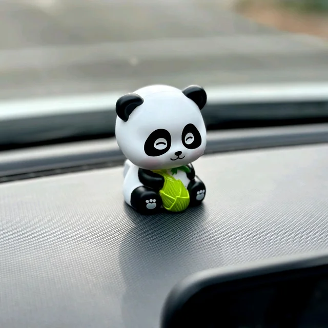 Panda for Car Dashboard - Panda Dashboard Figurines,Solar-Powered Shaking Head Lucky Panda Decoration for Car Dashboard Accessories