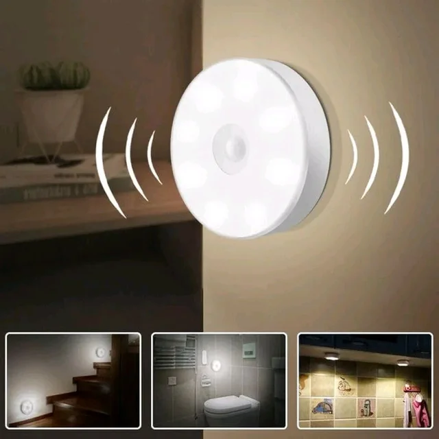 Wireless Battery Operated LED Motion Sensor Wall Light for Hallway, Wardrobe, Basement, Cupboard, Garage 
