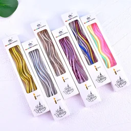Twisty Spiral candle for decoration - 6pc in one pack - Pink