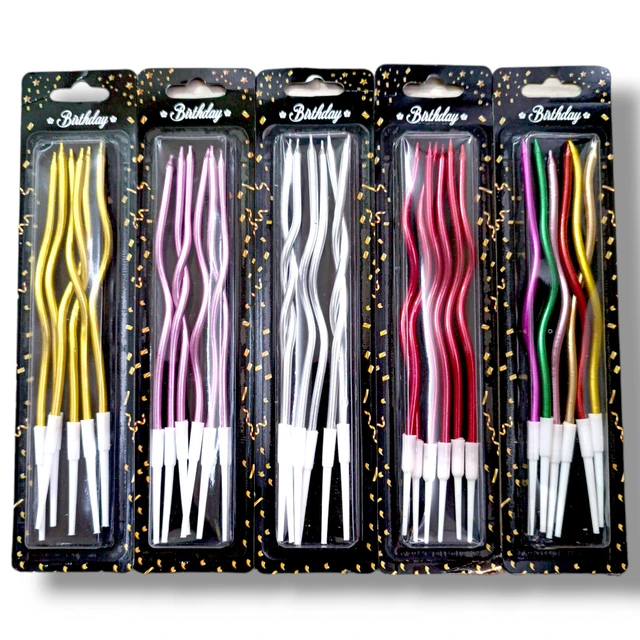 Twisty Spiral candle for decoration - 6pc in one pack - Pink