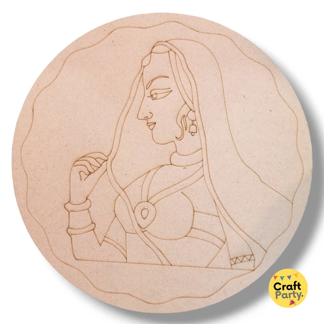 10 inch Round Designed MDF engraved cutout 3mm thickness for mandala art, lippan art